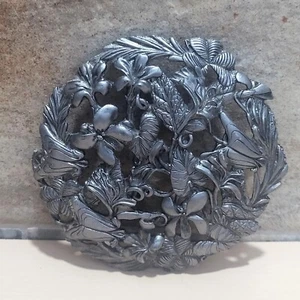 Vintage Metzke Zinn Deko Glas Potpourri Deckel 1990 - Bild 1 von 9