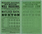 1875 MIDLAND RAILWAY POSTER HANDBILL BUXTON WELL DRESSINGS EXCURSION TRAIN