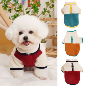 Pets Fleece Jacket Puppy Dog Thickened Hoodies Color Block Winter Warm Clothing
