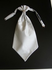 E. ZEGNA LUXURY NUOVO NEW PLASTRON CRAVATTA CERIMONIA CEREMONY SETA SILK