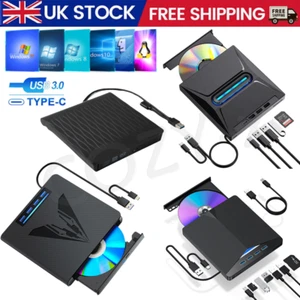 7in1 External USB 3.0 DVD CD RW Writer Drive Burner Reader Player For Laptop PC - Picture 1 of 32