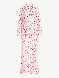 Joyspun 3X (22-24) pink Mittens Hat notch collar pajama set Loungewear NWT - Picture 1 of 1