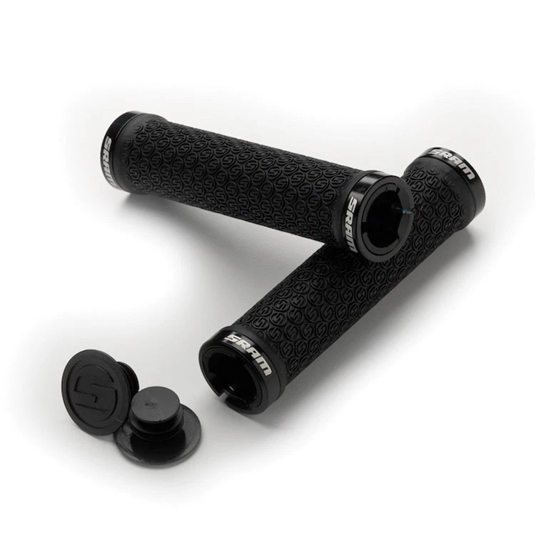 SRAM Locking MTB Handlebar Grips Lock-On Double Clamps & Plugs 130mm BLACK NEW - Image 1 of 1