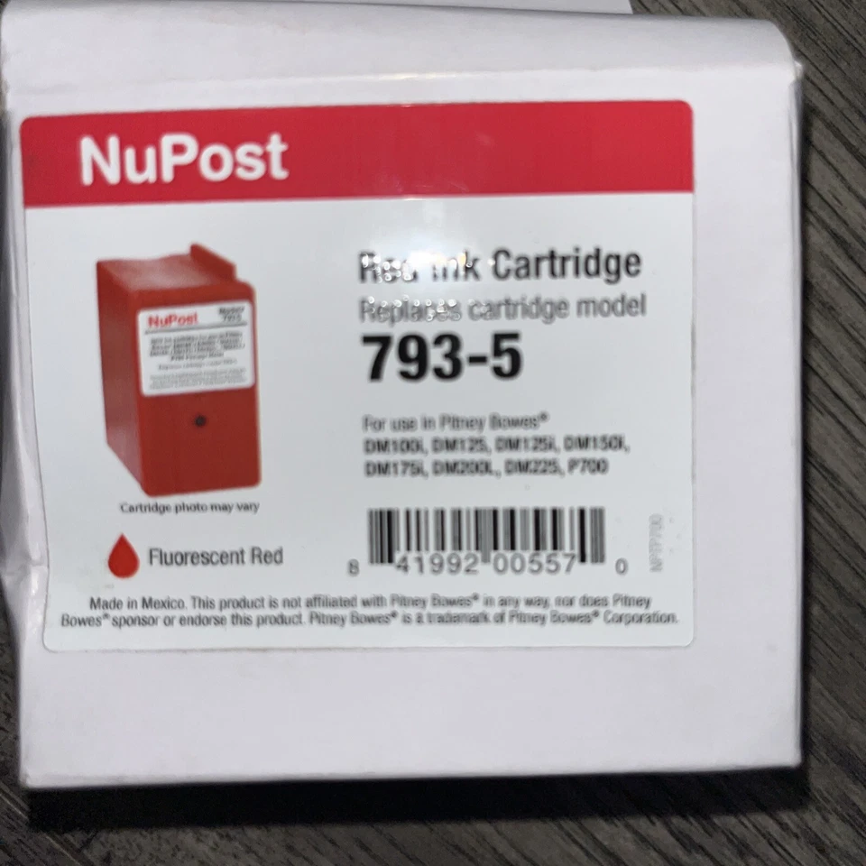 NuPost para Pitney Bowes 793-5 Medidor de franqueo Compatible Tinta Roja 793-5 NUEVO Foto 1 de 1