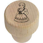 19mm 'Girl Wearing German Dirndl Dress' Bottle Stopper / Cork (BS00027537)