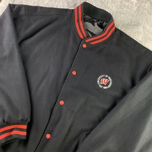 Wisconsin Badgers Jacke Herren XXXL schwarz rot wendbar Varsity Wolle Bucky UW - Bild 1 von 13