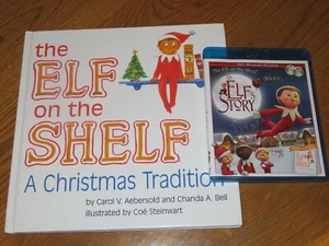 THE ELF ON THE SHELF H/C Book Plus AN ELF'S STORY DVD Lot - Foto 1 di 4