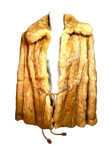 SAINT LAURENT (YSL) Giacca pelliccia di coniglio morbida vintage Jacques Saint Laurent marrone taglia L anni 80