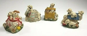 Dalmatian Dog Puppies Playful Lot of 4 Resin 2.5 " High Barrel Golf Doghouse A1 - Picture 1 of 3