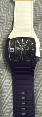 DIESEL Watch DZ-1424 Rubber Quartz Purple & White - Image 1 of 2