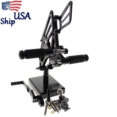 Ajuste Suzuki GP Shift GSXR600/750 2011-2020 2012 CNC negro estriberas reposapiés Foto 1 de 4