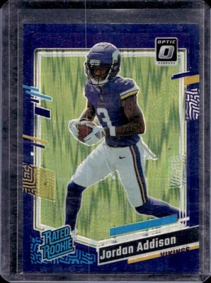 2023 Donruss Optic Jordan Addison Purple Shock Prizm Rated Rookie #271 Vikings - Image 1 of 2