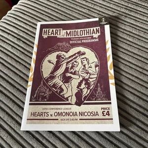 2024 HEARTS V OMONOIA NICOSIA UEFA CONFERENCE LEAGUE PHASE PROGRAMME VGC - Picture 1 of 10
