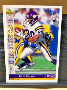 1993 Upper Deck Card #137, Cris Carter, WR Minnesota Vikings, Near Mint - Picture 1 of 12