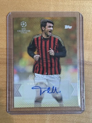 2015-16 Topps UEFA Showcase Paolo Maldini Auto /50 Gold Autograph - Image 1 of 4