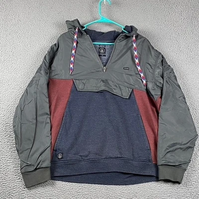 Sudadera con capucha Volcom Ripper para hombre grande bloques de colores gris rojo azul en muy buena condición Foto 1 de 4