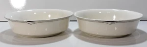 Noritake China Sterling Cove Bowls Set of 2 Silver Rim Japan - Picture 1 of 9