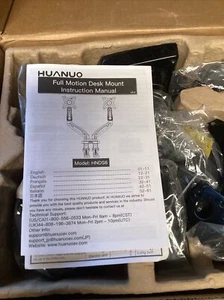 HUANUO - Dual Two Monitor Stand Full Motion Desk Mount 13-27" Monitors 14lbs Arm - Picture 1 of 5