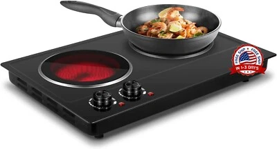 Estufa Cocina Electrica De 2 Hornillas Portatil Para Casa Apartamento Campamento - Image 1 of 4