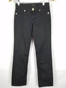 Whitney Black Jeans Gold Bling Straight Stretch Pants 26W X 34L Actual 26W X 29L - Picture 1 of 12