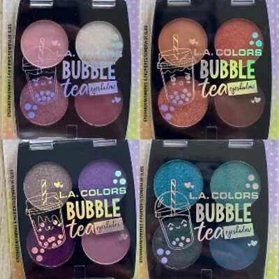 L.A. COLORS 4Pack “Bubble Tea” Shimmer Eyeshadow Palettes - NIB - Fast + Gift - Image 1 of 4