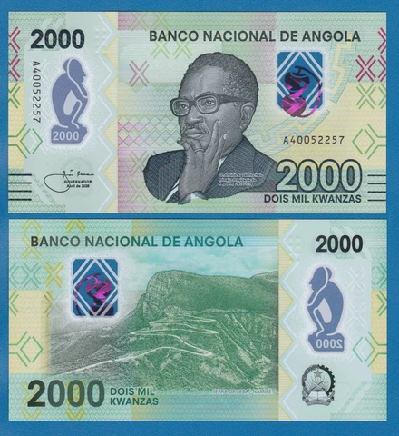 Angola 2000 Kwanzas P 163 2020 UNC Polymer note Cover