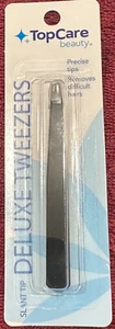 Slant Tip Deluxe Tweezers Top Care Beauty Precise Tips Removes Difficult Hair - Picture 1 of 2