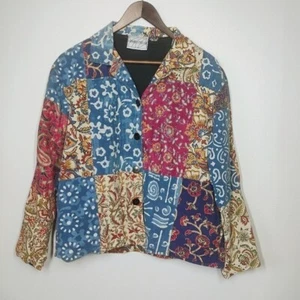Chaqueta Vintage Silver Stream Para Mujer Talla Única Patchwork Hippie Artística Ligera - Imagen 1 de 12