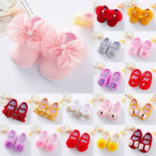 Infant Newborn Baby Girls Soft Prewalker Bow Flower Single Shoes Princess Shoes