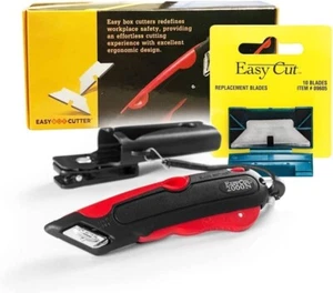 Easy Box Cutter 2000 rot mit 10 Ersatzklingen, sicheres und präzises Schneiden - Bild 1 von 3