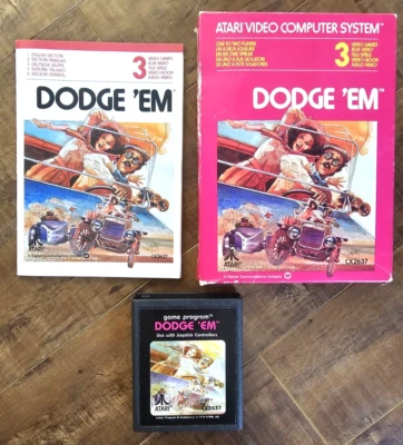 Dodge 'Em (Atari Video Computer System, 1978) COMPLETE - CART + MANUAL + BOX - Image 1 of 4