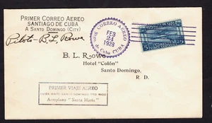 WIAE SANTO DOMINGO Cu to HOTEL COLON R D WI- 8 BASIL ROWE Pilot SIGNIERT - Bild 1 von 2