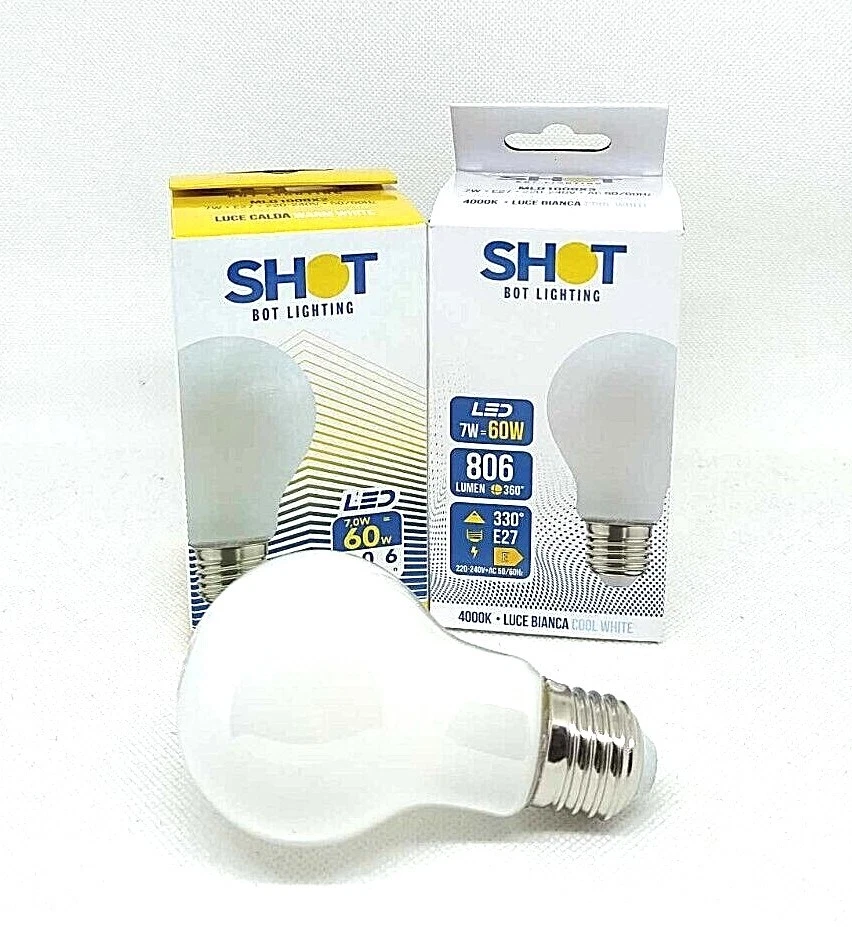 LAMPADINE LED SHOT BOT LIGHTING Goccia E27 7W Filamento OPALE Calda Bianca - Immagine 1 di 1