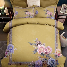 Vintage Blossom Print Set 4Pcs 100%Cotton Colorful Antique Drawing Bedding Set