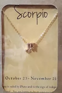 Goldfarbene Edelstahl Skorpion Sternzeichen Astrologie Halskette Schmuck Neu - Bild 1 von 3