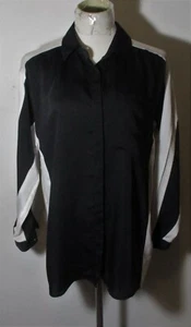 CORTEFIEL Black Long Sleeve Button Blouse Size 4 US NWT - Picture 1 of 6