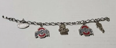 Ohio State University Buckeyes College Football Charm Bracelet Jewelry 8 IN - Image 1 of 3