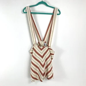 NEW Urban Outfitters Maisy Striped Shortall Overalls Size Large Cotton Pockets - Picture 1 of 13