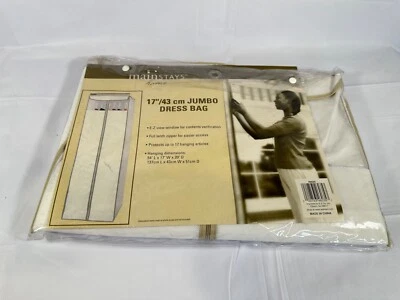 Mainstays Home White Jumbo Dress Bag Portable Closet Organizer 54x17x20 NEW - Image 1 of 4