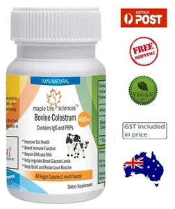 Bovine Colostrum (Cow Milk Colostrum) Capsules - 400mg - AU Stock - Picture 1 of 2