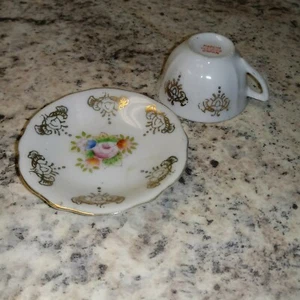 Antique Vintage Made Occupied Japan Tea Cup and Saucer Set mini doll toy coffee - Picture 1 of 4