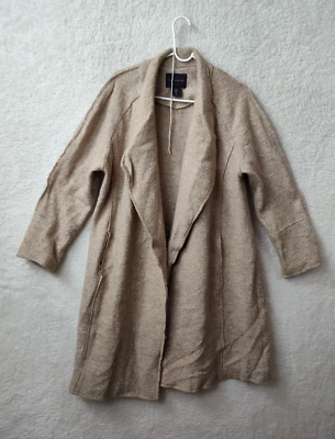 Tahari Women Coat Large Brown Wool Blend Long Sleeve Open Front Classic Blazer - Image 1 of 4