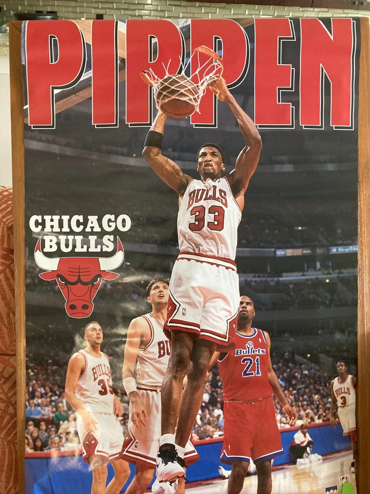 Póster de colección Scottie Pippen Starline 1995 original Chicago Bulls tamaño completo Foto 1 de 1