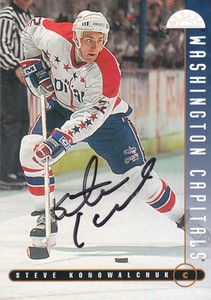 STEVE KONOWALCHUK CAPITALS AUTOGRAPH AUTO 95-96 LEAF #323 *8660