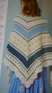 Knitting Pattern For Stunning Shawl in 5 Colours Of D.K.- Size 44 x 34ins - Picture 1 of 2