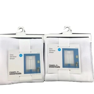 2 Lot of Room Essentials One Window Sheer 60" X 84" Sheer White - Picture 1 of 4