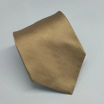 Corbata de seda DKNY marrón tostado blanco puntos alfiler geométrica para hombre 56,5 x 3,5 Foto 1 de 4