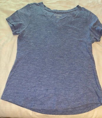 CAMISA EDDIE BAUER CUELLO EN V AZUL SS TALLA PEQUEÑA USADA Foto 1 de 4