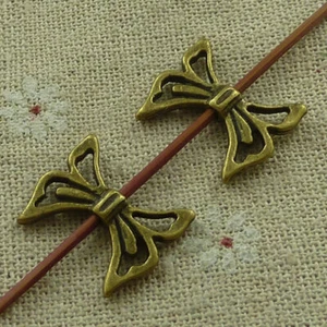 Envío gratuito 108 piezas Espaciadores de moño de bronce antiguos 20x17mm L-3478 - Imagen 1 de 4