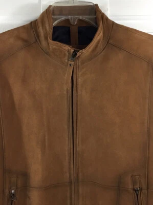Daniel Cremieux Mens Medium Brown Premium Lambskin Leather Jacket Full Zip $695 - Image 1 of 4